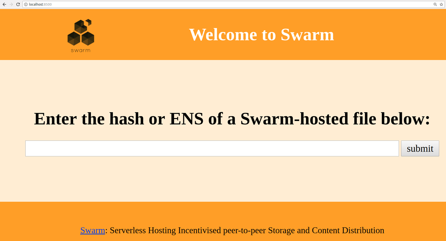 Шлюз Swarm на localhost